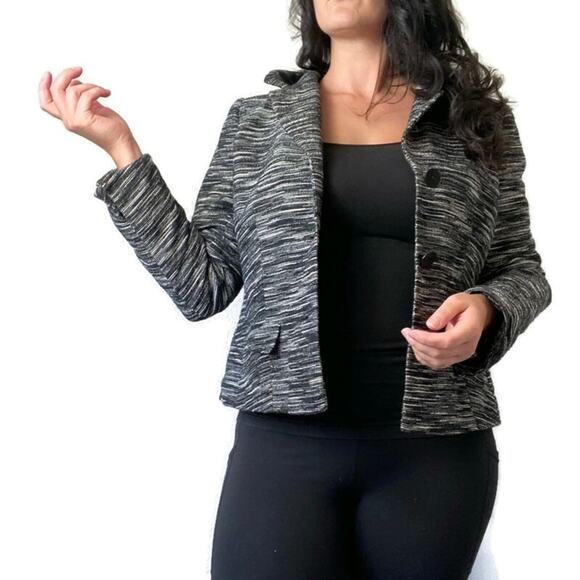 Lafayette 148 New York Tweed Space Dye Textured Blazer Jacket Size 8 - Picture 1 of 8